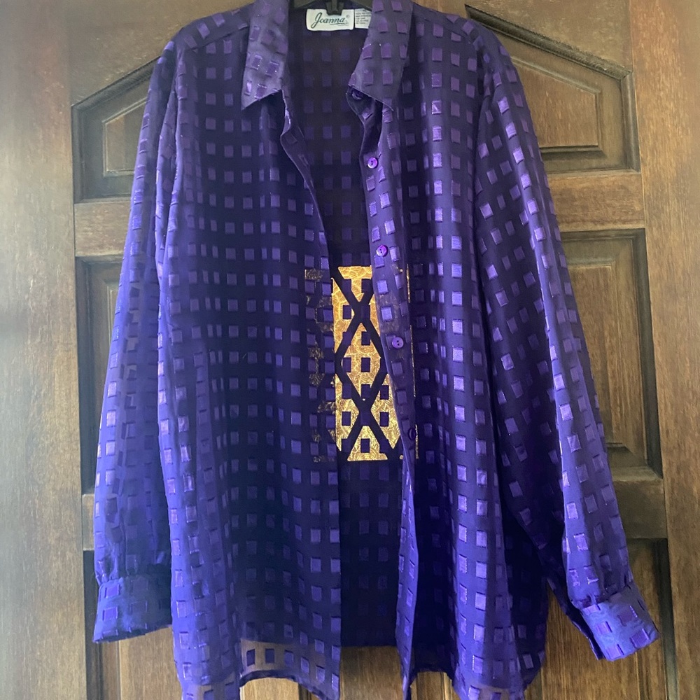 Sheer purple blouse